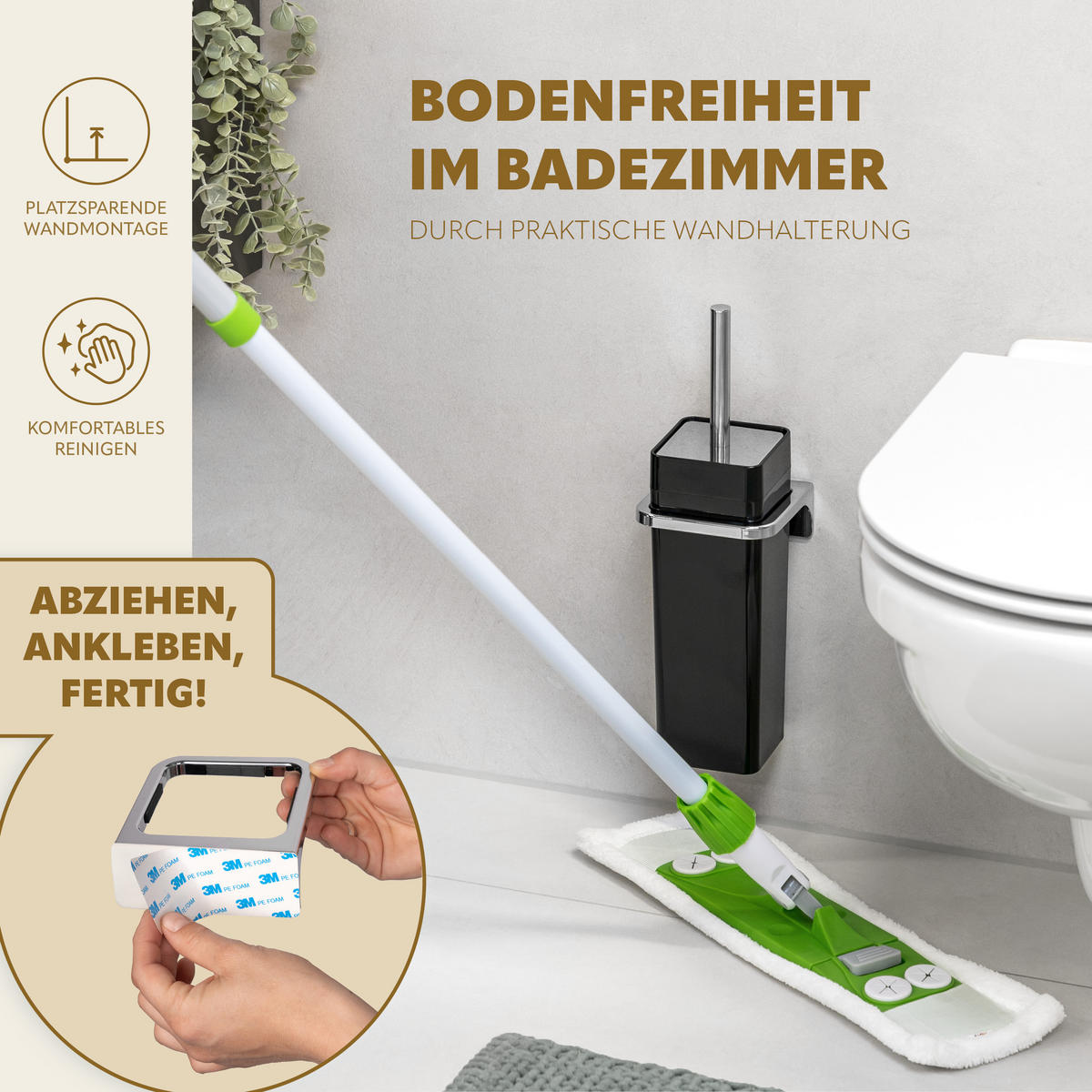 WC-GARNITUR SAVONA, schwarz, Kunststoff - Schwarz, Kunststoff (12/36.5/13cm) - bremermann