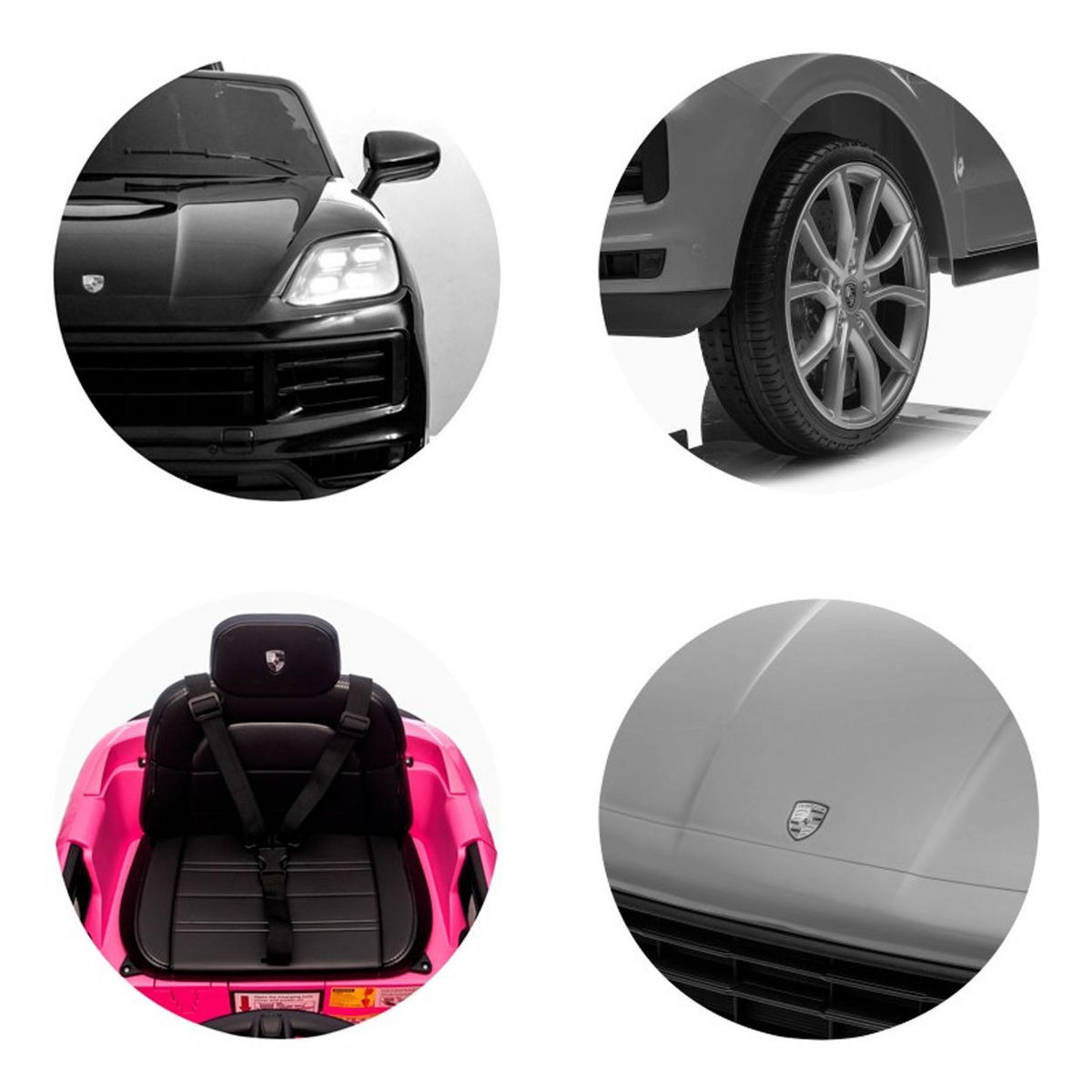 ELEKTROAUTO Porsche Cayenne rosa Vierradfederung Fernbedienung Gurt - Rosa, Kunststoff (103/63/54cm) - Chipolino