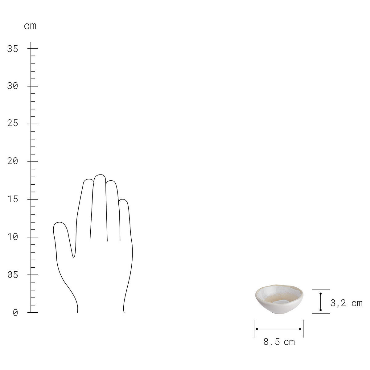 DIPSCHALEN 6er-Set Artisan 95 ml - Beige, Keramik (1/9/3.5cm) - Butlers