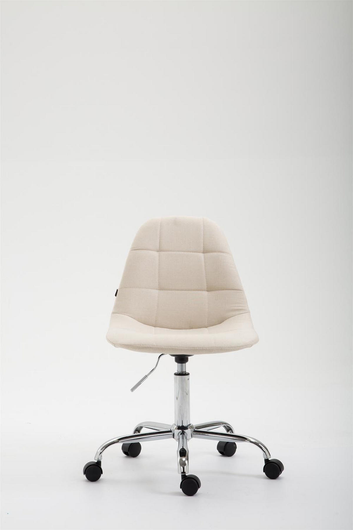 DREHSTUHL Stoff creme - Chromfarben/Creme, Textil/Metall (47/79/56cm) - CLP