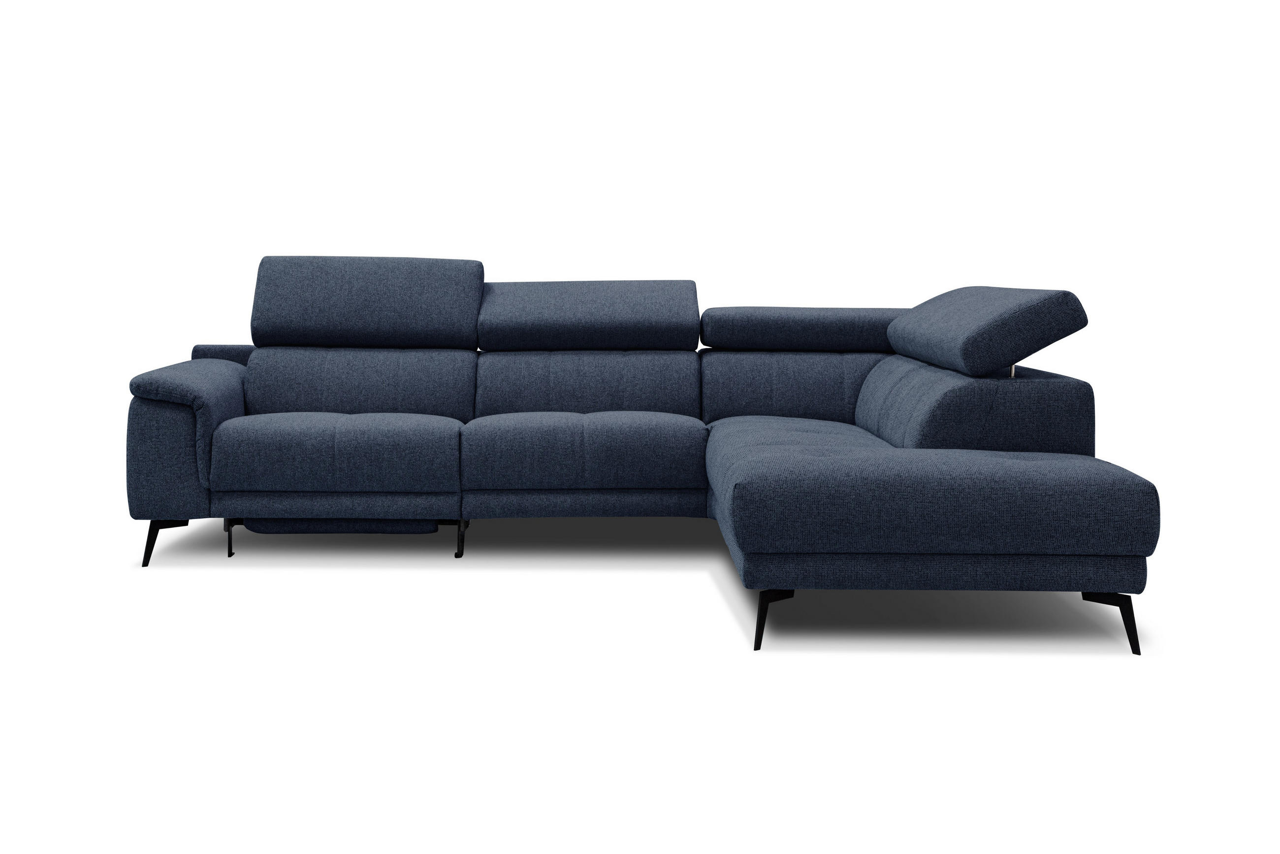 ECKSOFA FIERO 5-Sitzer mit 1 Relaxfunktion, dunkelblau - Dunkelblau, Holzwerkstoff/Textil (290/228cm) - Courtois Laville