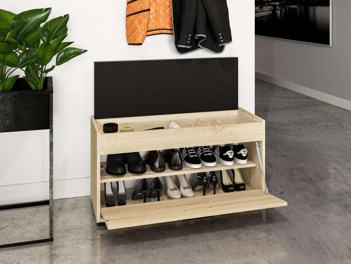 SCHUHSCHRANK – 90 cm – Caro – Sonoma Eiche – CA-006 - Sonoma Eiche, Holzwerkstoff (90/48/34cm) - hi-markt