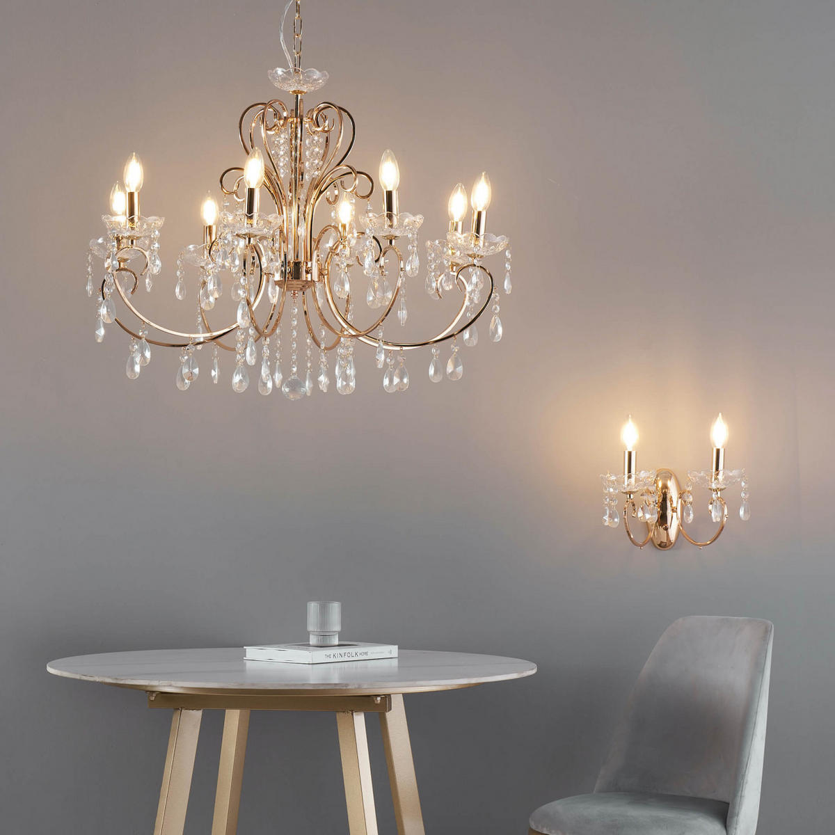 KRONLEUCHTER Pavia, Roségold, 80cm - Roségold, Glas (80/80/60cm) - KOSILUM