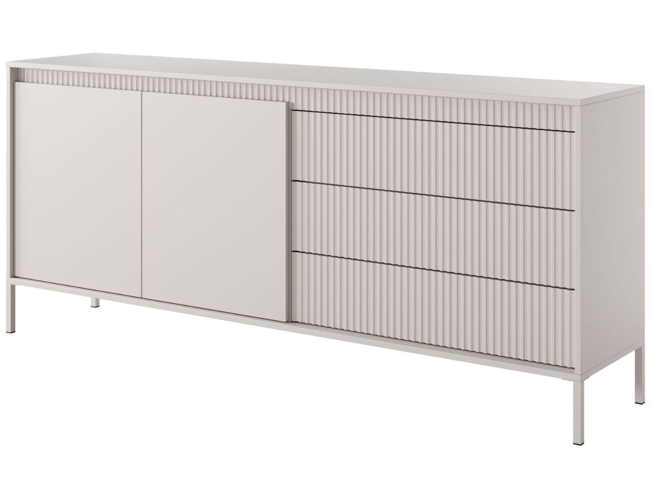 KOMMODE Beige 187/82/40 cm Sorano - Beige, Naturmaterialien/Metall (187/82/40cm) - Graingold