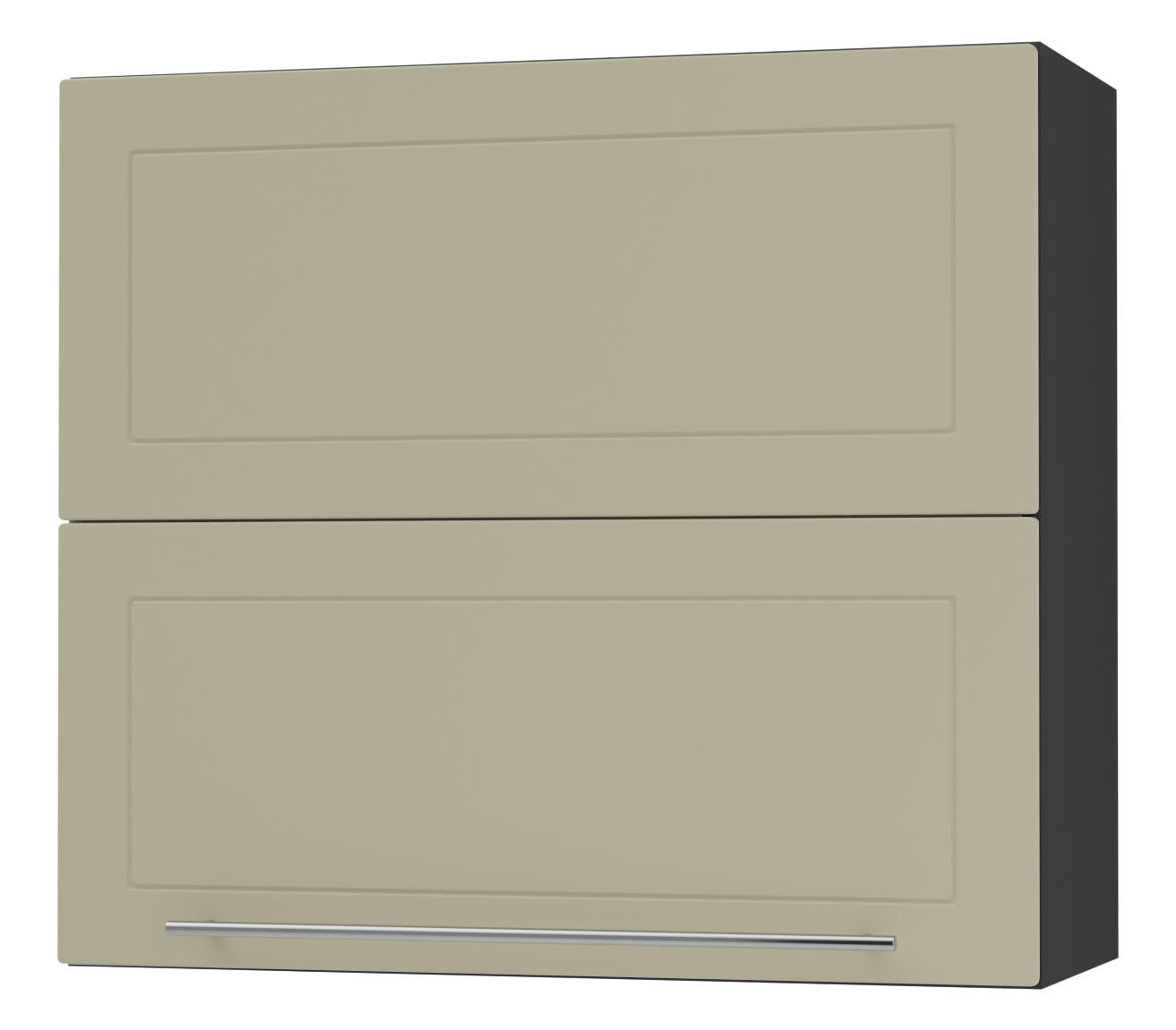 KÜCHENHÄNGESCHRANK Kvantum W8B/80 Vanille Matt / Schwarz Matt 80 / 32,5 / 72cm - Creme/Schwarz, Holz/Holzwerkstoff (80/72/32.5cm) - Feldmann-Wohnen