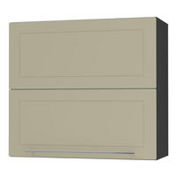 KÜCHENHÄNGESCHRANK Kvantum W8B/80 Vanille Matt / Schwarz Matt 80 / 32,5 / 72cm - Creme/Schwarz, Holz/Holzwerkstoff (80/72/32.5cm) - Feldmann-Wohnen
