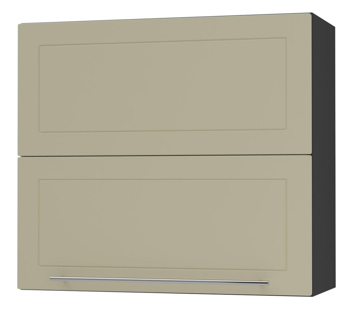 KÜCHENHÄNGESCHRANK Kvantum W8B/80 Vanille Matt / Schwarz Matt 80 / 32,5 / 72cm - Creme/Schwarz, Holz/Holzwerkstoff (80/72/32.5cm) - Feldmann-Wohnen