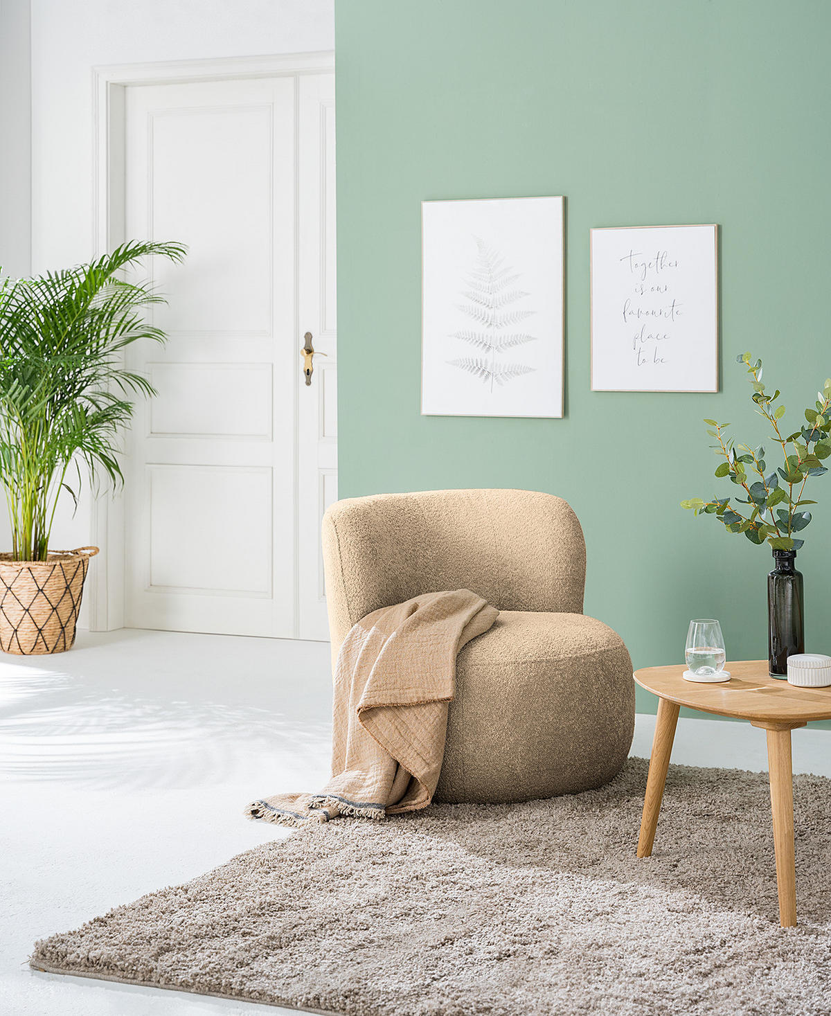 SESSEL - Sandfarben/Schwarz, Textil (78/75/84cm) - home24