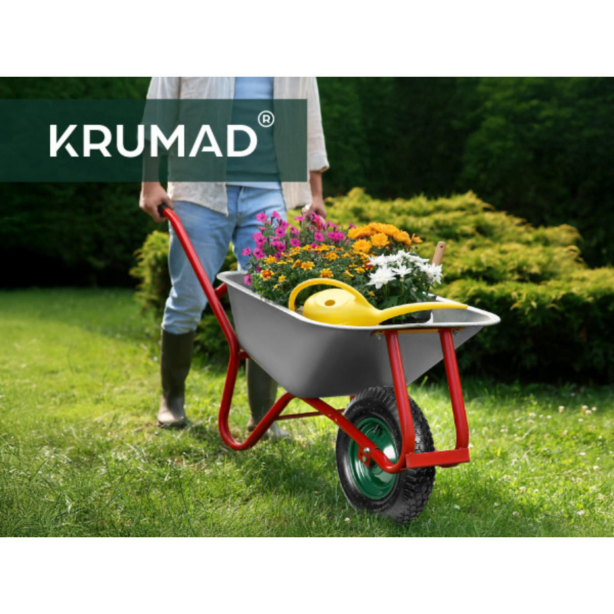 SCHUBKARRENRAD 2er Set Grün - Grün, Kunststoff (39/39/9.5cm) - KRUMAD