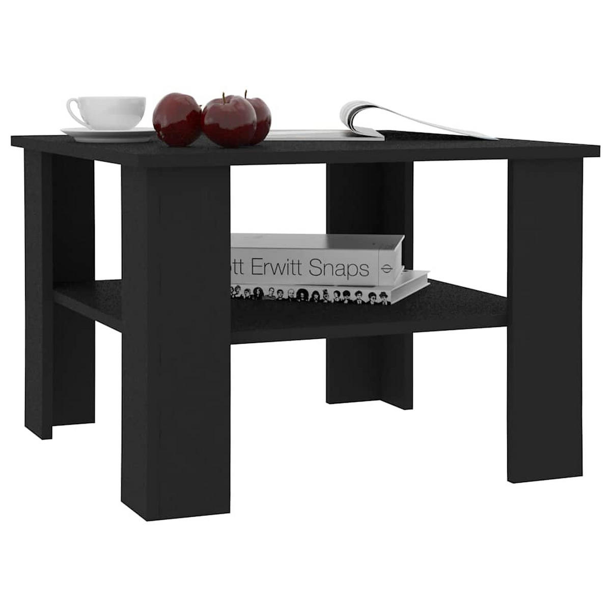 COUCHTISCH 60/60/42 cm aus Holzwerkstoff Schwarz mit 1 Ablagefläche - Schwarz, Holz (60/60/42cm) - vidaXL