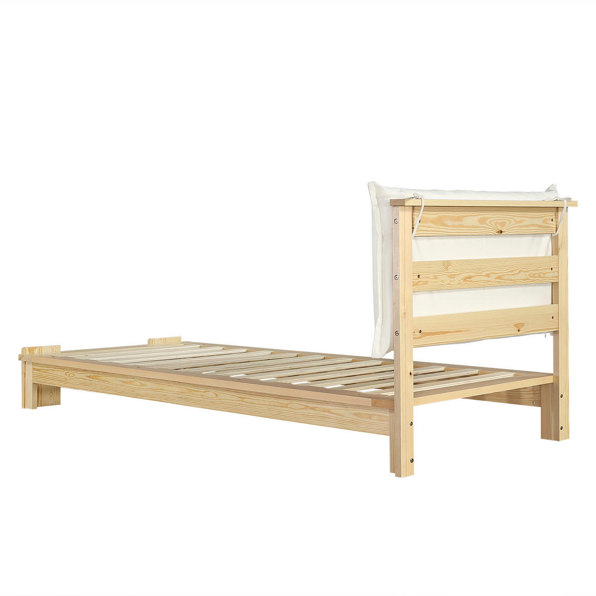 POLSTERBETT 90/200 cm in Natur Stoff - Naturfarben, Holzwerkstoff/Textil (90/200cm) - WISHDOR