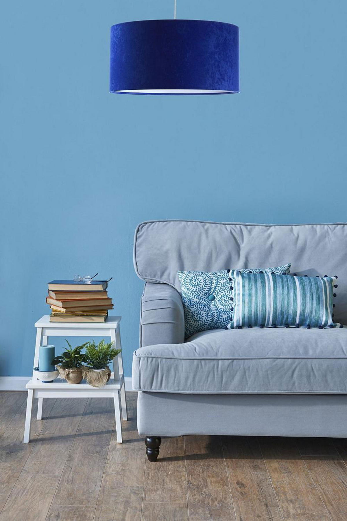 HÄNGELEUCHTE Blau 30/20 cm - Blau/Weiß, Kunststoff (30/0.45/20cm) - ONZENO