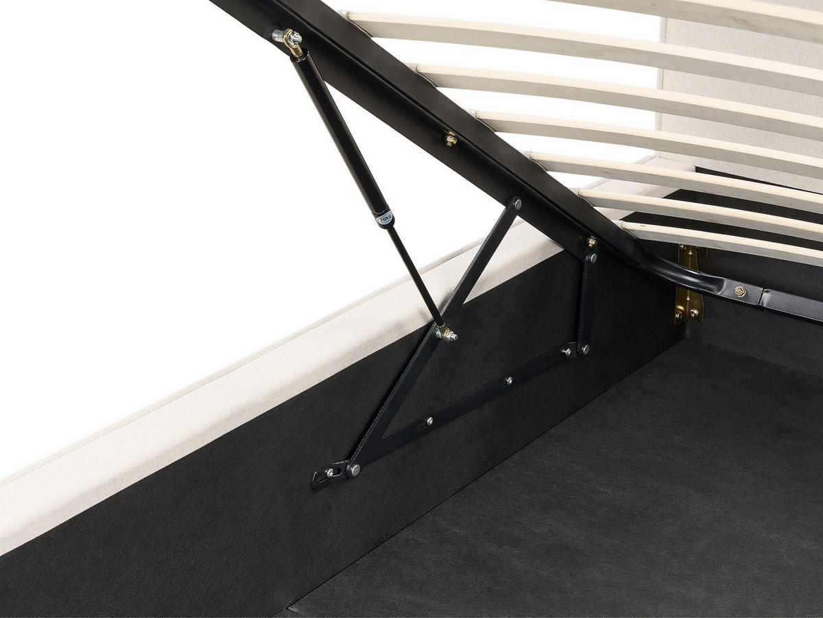 POLSTERBETT 160/200cm Beige Moissac - Beige, Holz/Textil (160/200cm) - Beliani