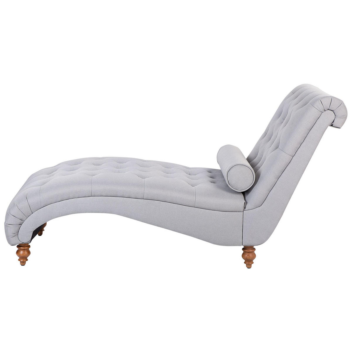 CHAISELONGUE Polsterbezug hellgrau Muret - Grau, Textil (163/87/72cm) - Beliani