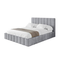 POLSTERBETT mit Bettkasten und Lattenrost, Boxbett ohne Matratze - FINO 120x200 Hellgrau - Hellgrau, Holzwerkstoff/Textil (120/200cm) - ALTDECOR