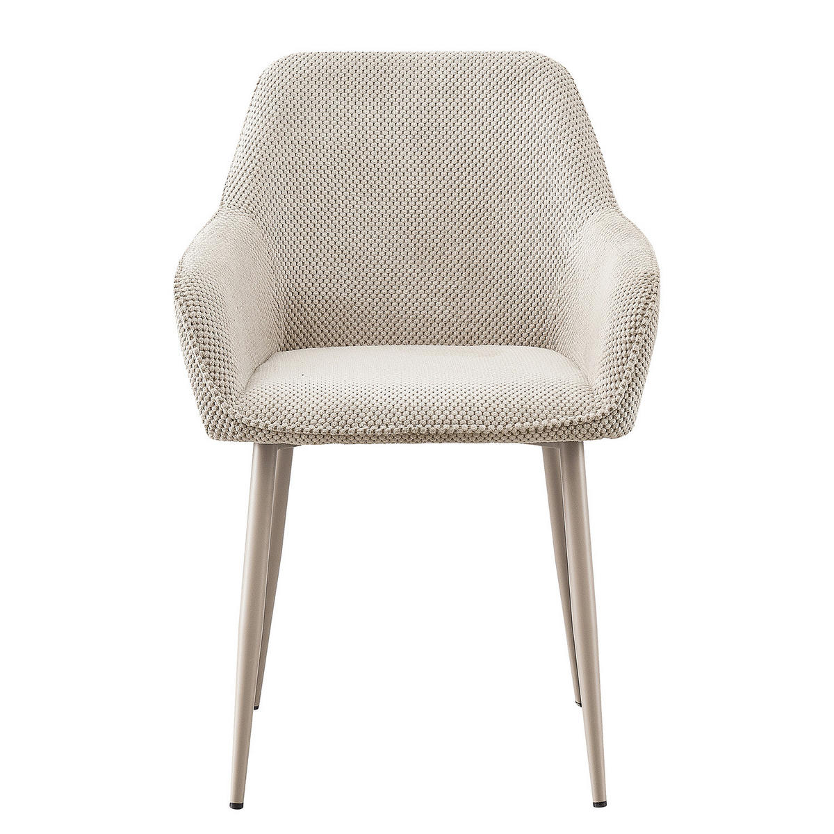 ARMLEHNENSTUHL - 2er-Set - Strukturstoff - Beige, Textil/Metall (56/80/61cm) - home24