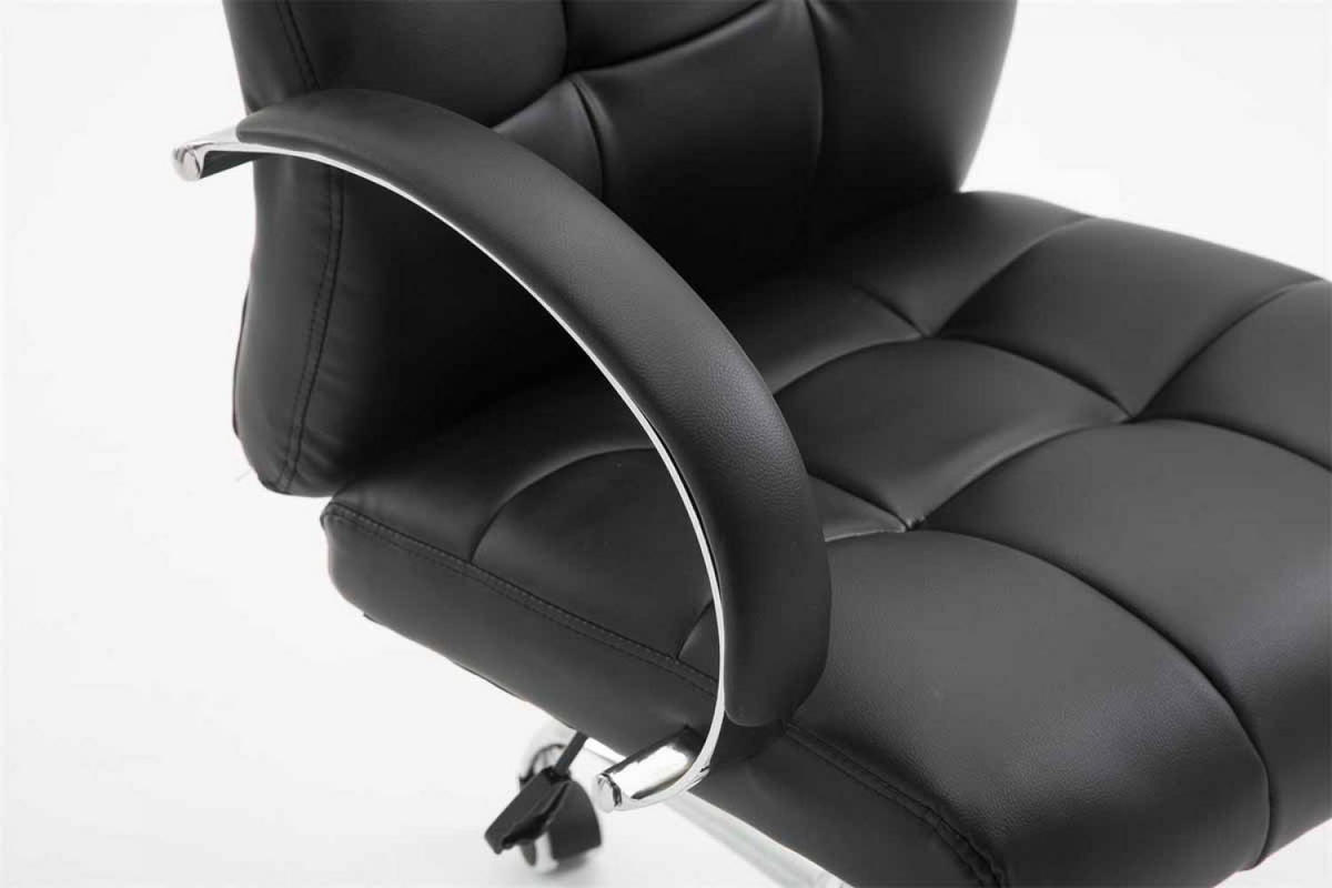 CHEFSESSEL Lederlook schwarz - Chromfarben/Schwarz, Textil/Metall (54/105/51cm) - CLP