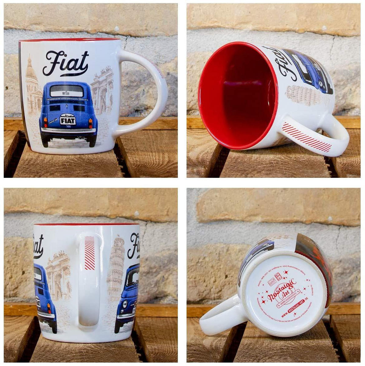 KAFFEETASSE 330 ml Fiat 500 Enjoy The Good Times - Multicolor, Keramik (0.33L) - Nostalgic-Art