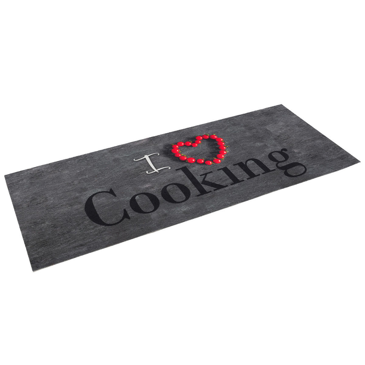 KÜCHENLÄUFER TEPPICH TRENDY I LOVE COOKING - Grau, Textil (45/145cm) - Pergamon