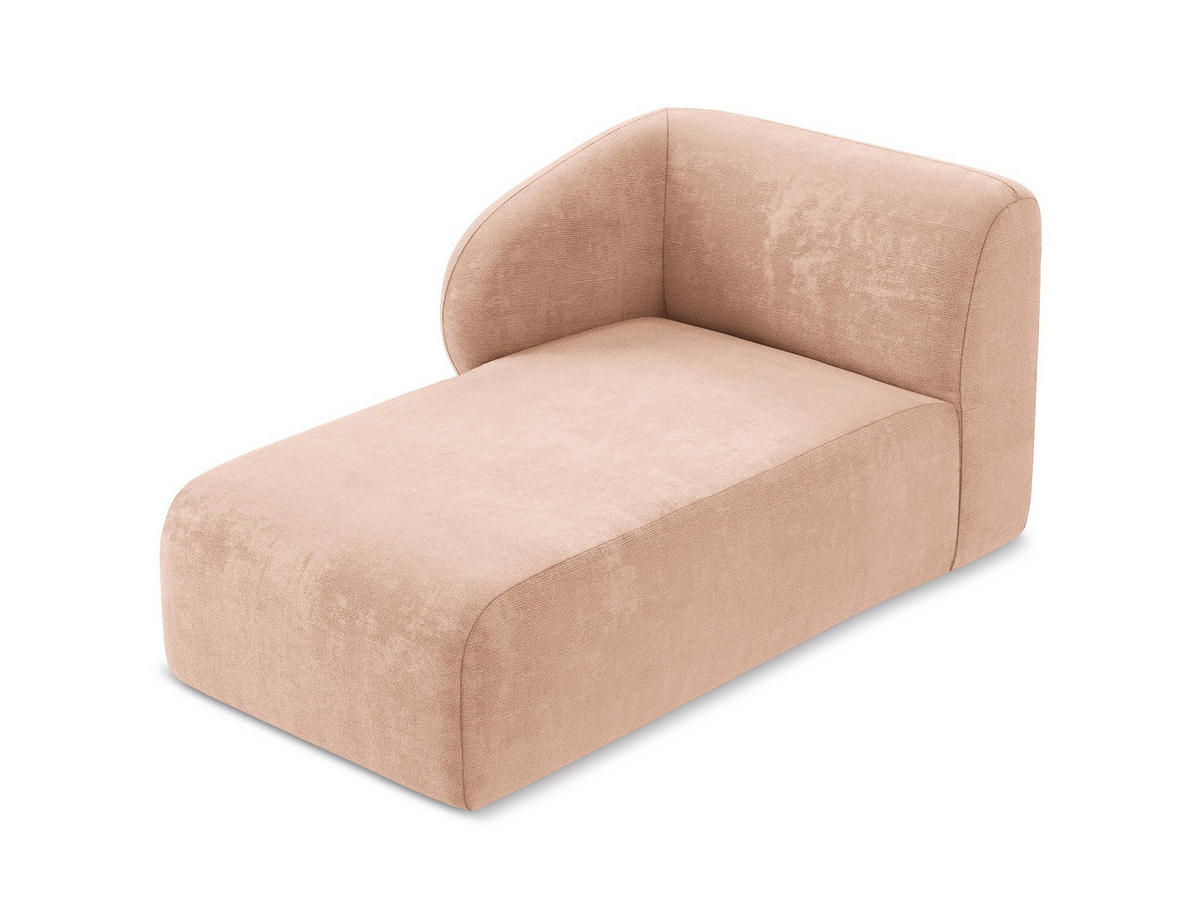 SOFAELEMENT Links Chenille Stoff Pink - Koralle/Schwarz, Holzwerkstoff/Kunststoff (91/75/166cm) - Makamii