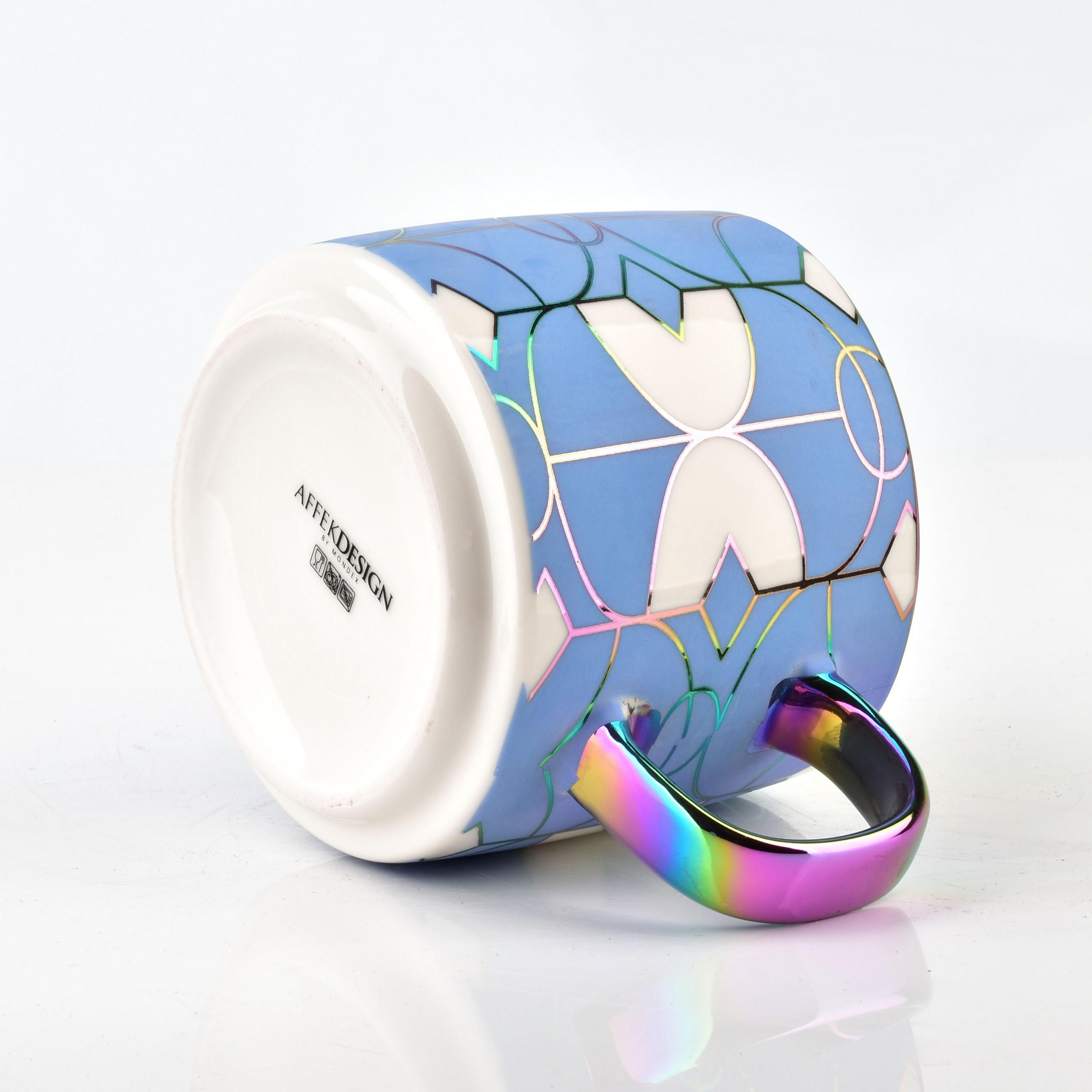 BECHER Neo Geo Blau 13/9/8.5 cm Keramik - Blau, Keramik (0.41L) - Mondex