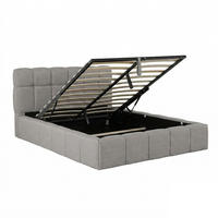 BETT ELIAS / 160x200 cm mit Bettkasten, Hellgrau - Hellgrau, Holzwerkstoff (160/200cm) - Weber Industries