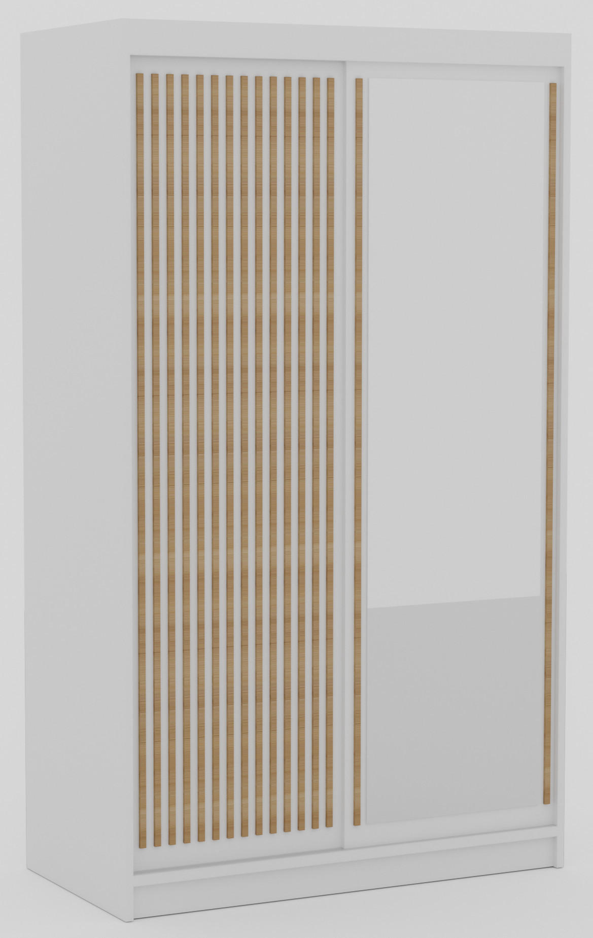 SCHIEBETÜRENSCHRANK Orvena 120 mit Spiegel – Weiß - Weiß, Holzwerkstoff (120/205/60cm) - Möblo