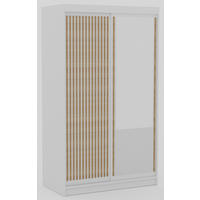 SCHIEBETÜRENSCHRANK Orvena 120 mit Spiegel – Weiß - Weiß, Holzwerkstoff (120/205/60cm) - Möblo