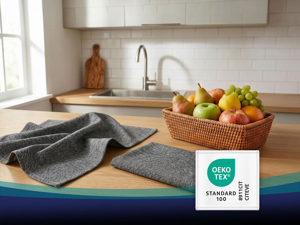 GESCHIRRTÜCHER, 5er-Set, 50x70 cm, 100% Baumwolle, Grau - Grau, Textil (50/70cm) - Zollner