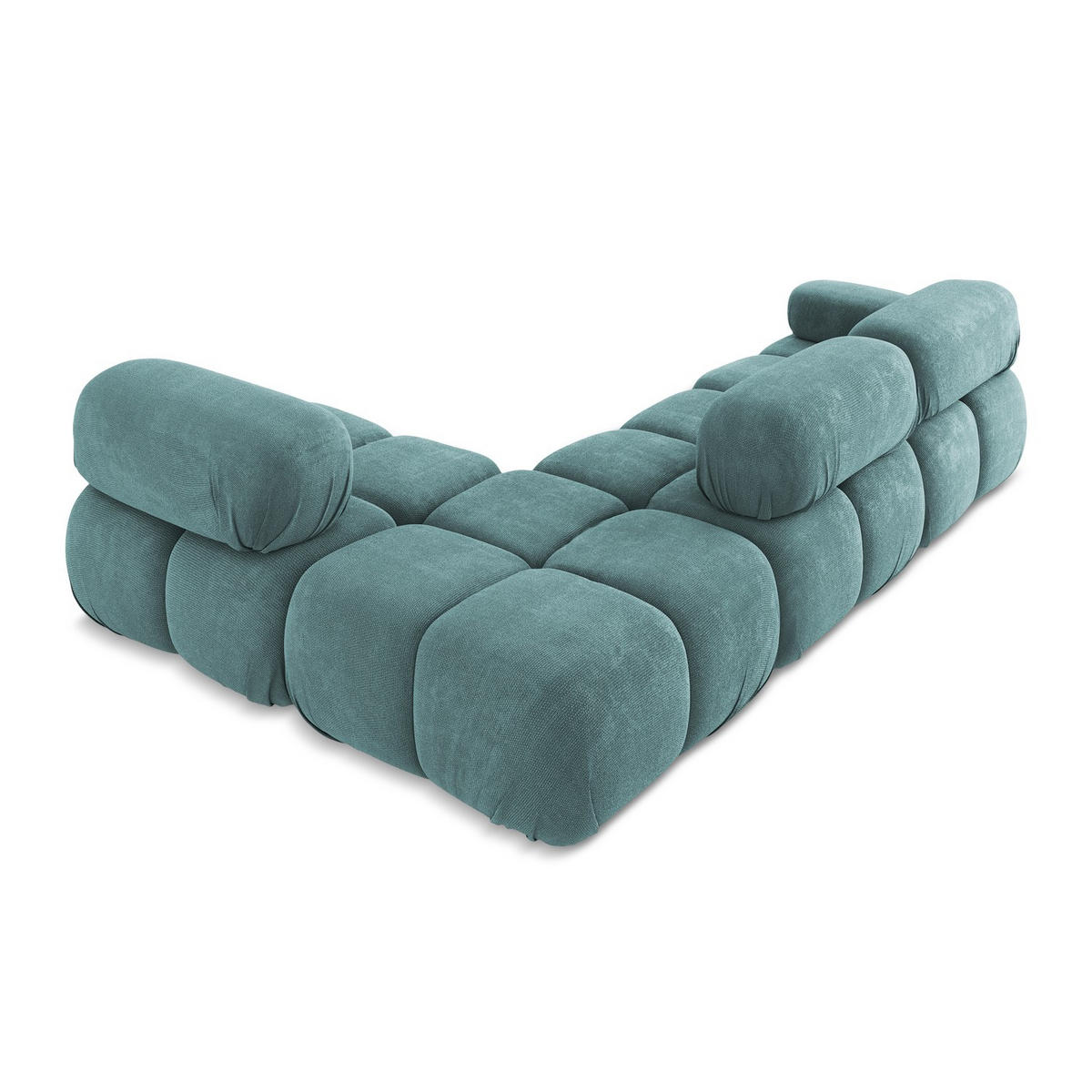 ECKSOFA Rechts Chenille Stoff Blau - Blau/Blaugrau, Kunststoff/Textil (285/190cm) - LaMiaSofa