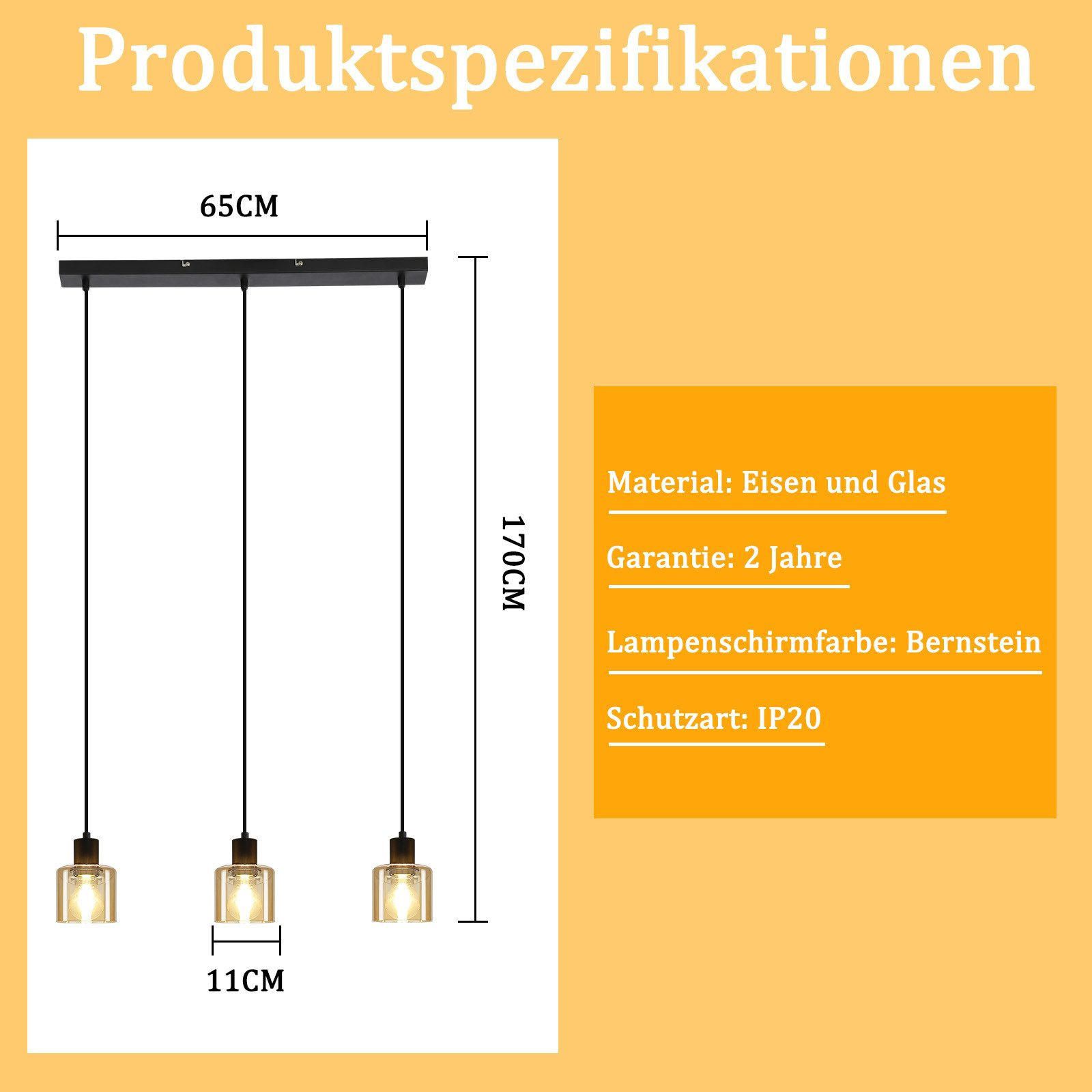 Nettlife Pendelleuchte Schwarz 68x170x5 cm