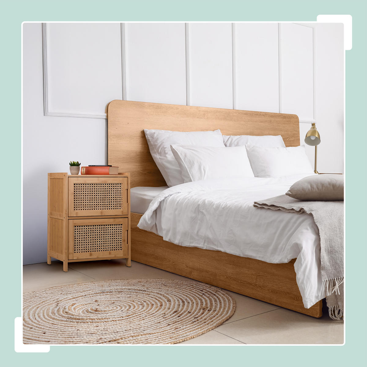 BEISTELLSCHRANK - Hellbraun, Holz/Holzwerkstoff (42/56/30cm) - Relaxdays