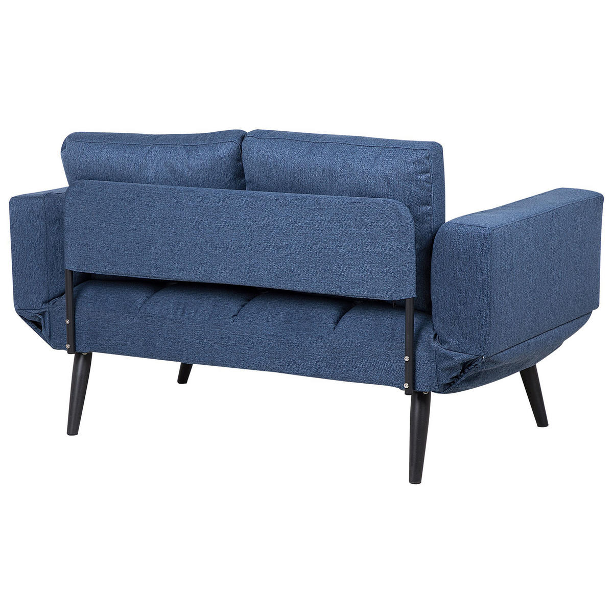2-SITZER-SCHLAFSOFA Polsterbezug Marineblau Brekke - Hellblau, Textil (183/90/75cm) - Beliani