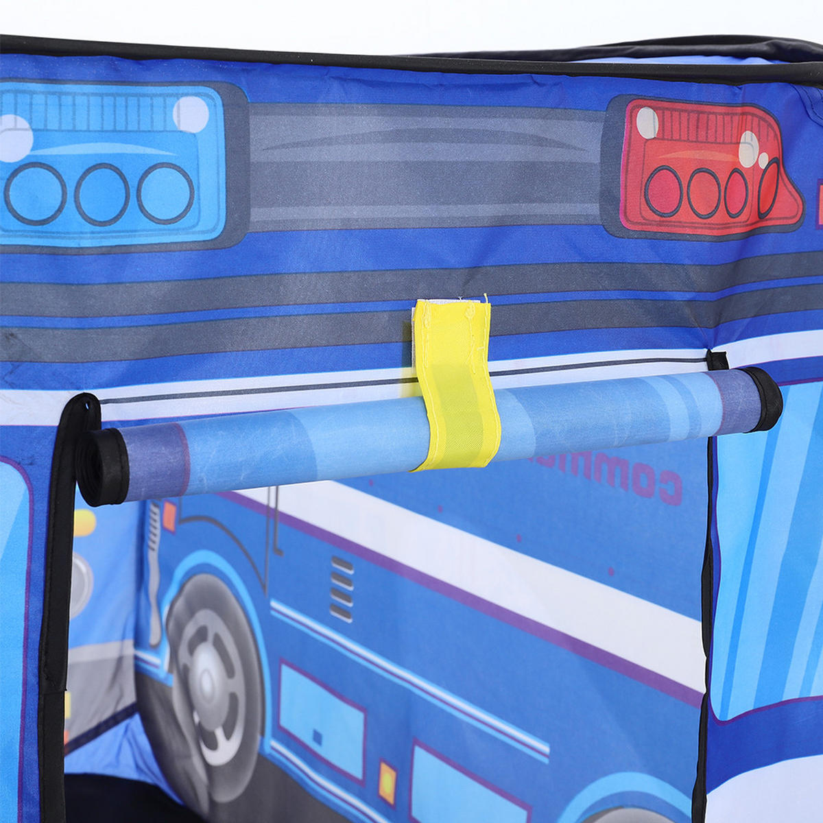 KINDERZELT 115/75/70 cm Faltbar Polizeiauto-Motiv Polyester Blau - Blau, Kunststoff (115/75cm) - Livingandhome