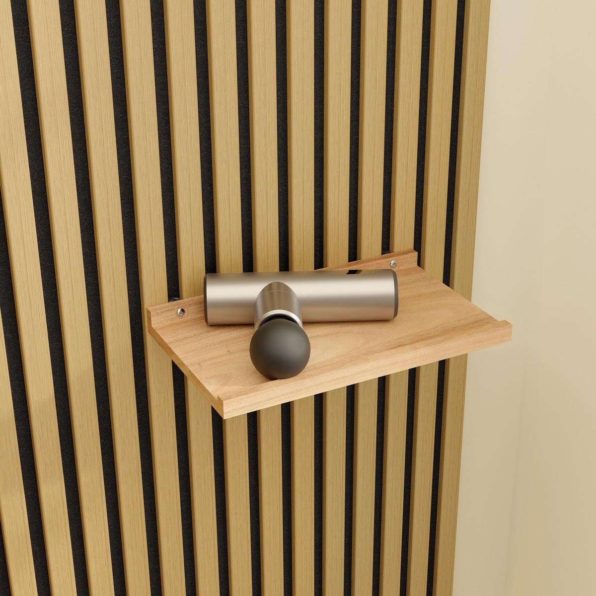 SUPORT perete cu rafturi și cârlige pentru haine și accesorii - culoare naturală, compozit lemnos (19/120/120cm) - SoBuy