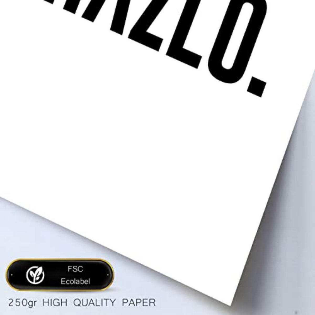 POSTER Set mit 4 Leidenschaft TypografieStil A4 Weißer Rahmen - Weiß, Papier (29.7/3cm) - Nacnic