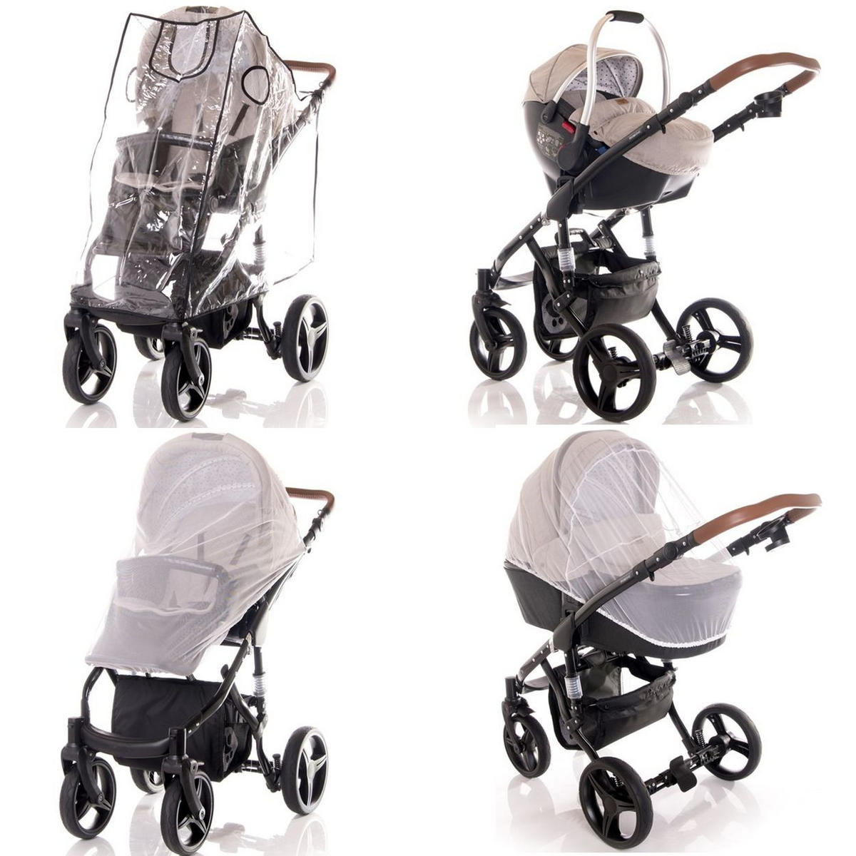 KOMBIKINDERWAGEN Rimini rot-schwarz 2 in 1 Tragewanne Sportsitz Wickeltasche faltbar - Schwarz, Metall (112/60/117cm) - Lorelli