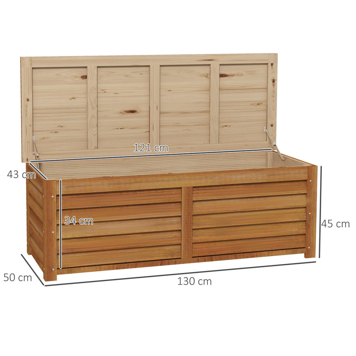 KISSENBOX DE-18672 176 L, Holzgriffe - Braun, Holzwerkstoff (50/45/130cm) - ComfortXL