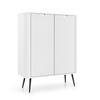 HIGHBOARD ZENZERO 103/129/39 cm mit 2 Türen Weiß - Weiß, Holzwerkstoff (103/129/39cm) - MASSENO