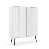 HIGHBOARD ZENZERO 103/129/39 cm mit 2 Türen Weiß - Weiß, Holzwerkstoff (103/129/39cm) - MASSENO