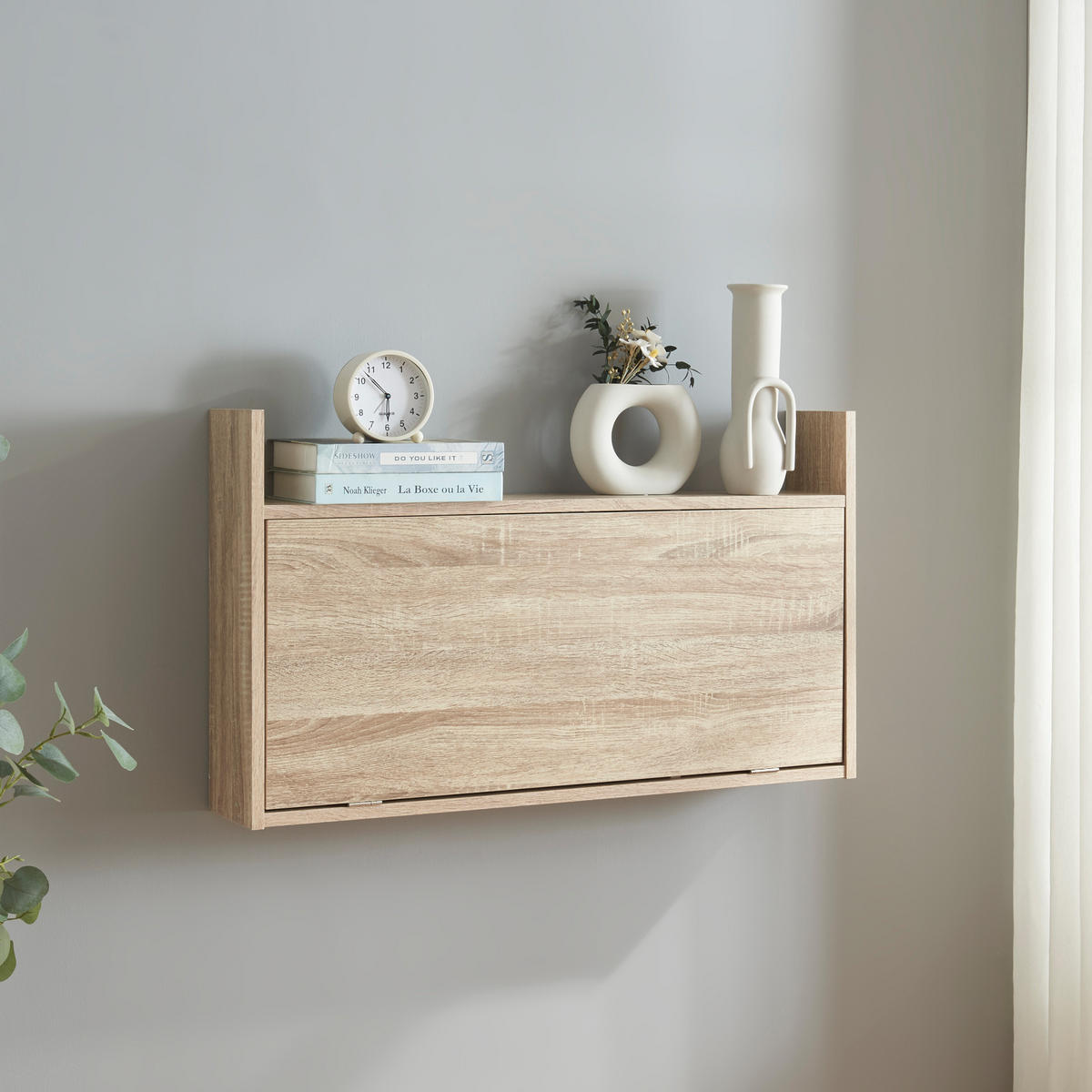 WANDKLAPPTISCH Rautalampi - Eichefarben/Weiß, Holzwerkstoff (83/48/48cm) - [en.casa]