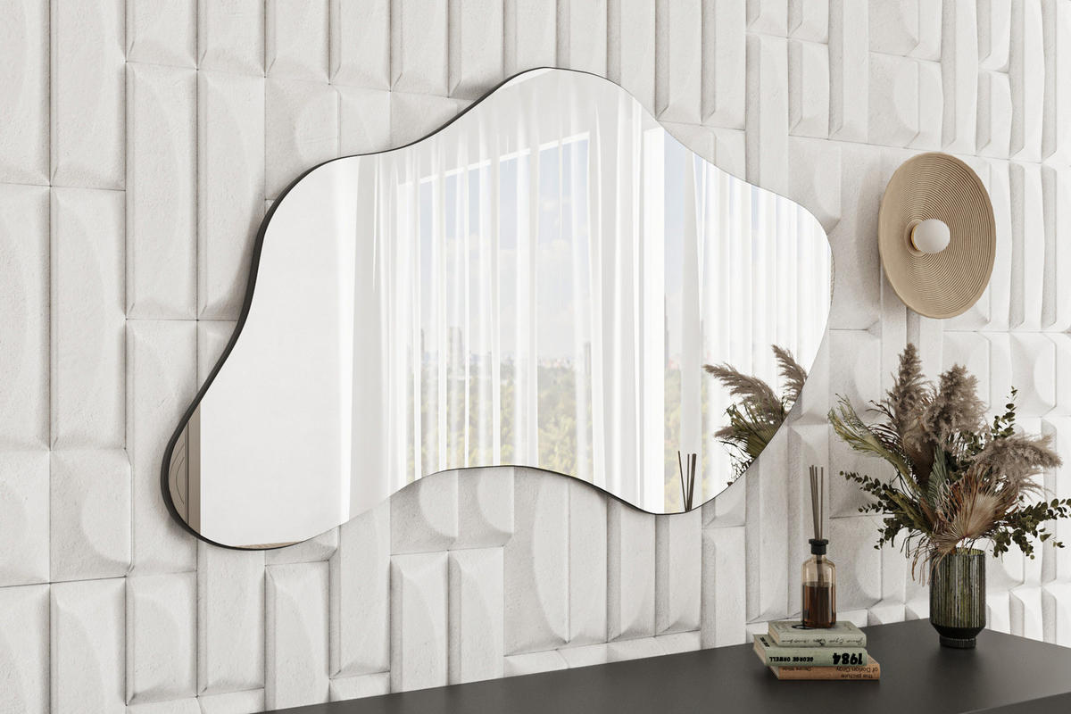 WANDSPIEGEL Halo Schwarz 60x120 cm - Schwarz, Holzwerkstoff (60/120/3.5cm) - moebel17