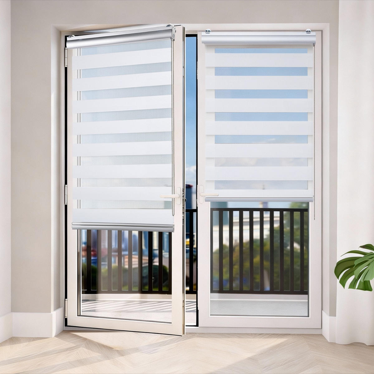 DOPPELROLLO Plus Easyfix Weiß 80x250 - Weiß, Kunststoff (80/250/1cm) - STORESDECO