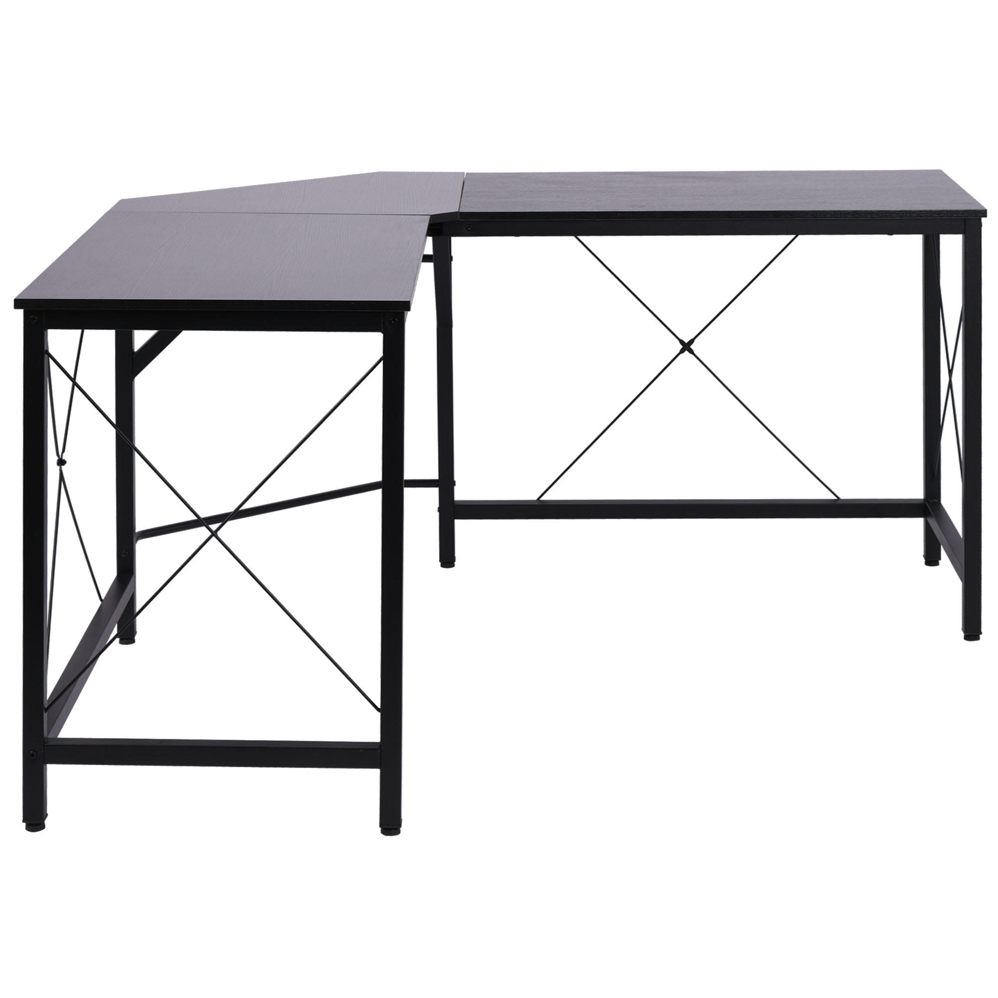 SCHREIBTISCH L-Form, MDF, Schwarz - Schwarz, Kunststoff (150/150/76cm) - HOMCOM