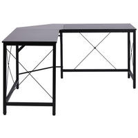 SCHREIBTISCH L-Form, MDF, Schwarz - Schwarz, Kunststoff (150/150/76cm) - HOMCOM