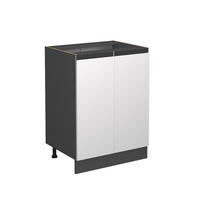 KÜCHENUNTERSCHRANK R-Line Weiß 60 cm J-Shape, ohne AP - Anthrazit/Weiß, Holzwerkstoff (60/81.6/46cm) - Vicco