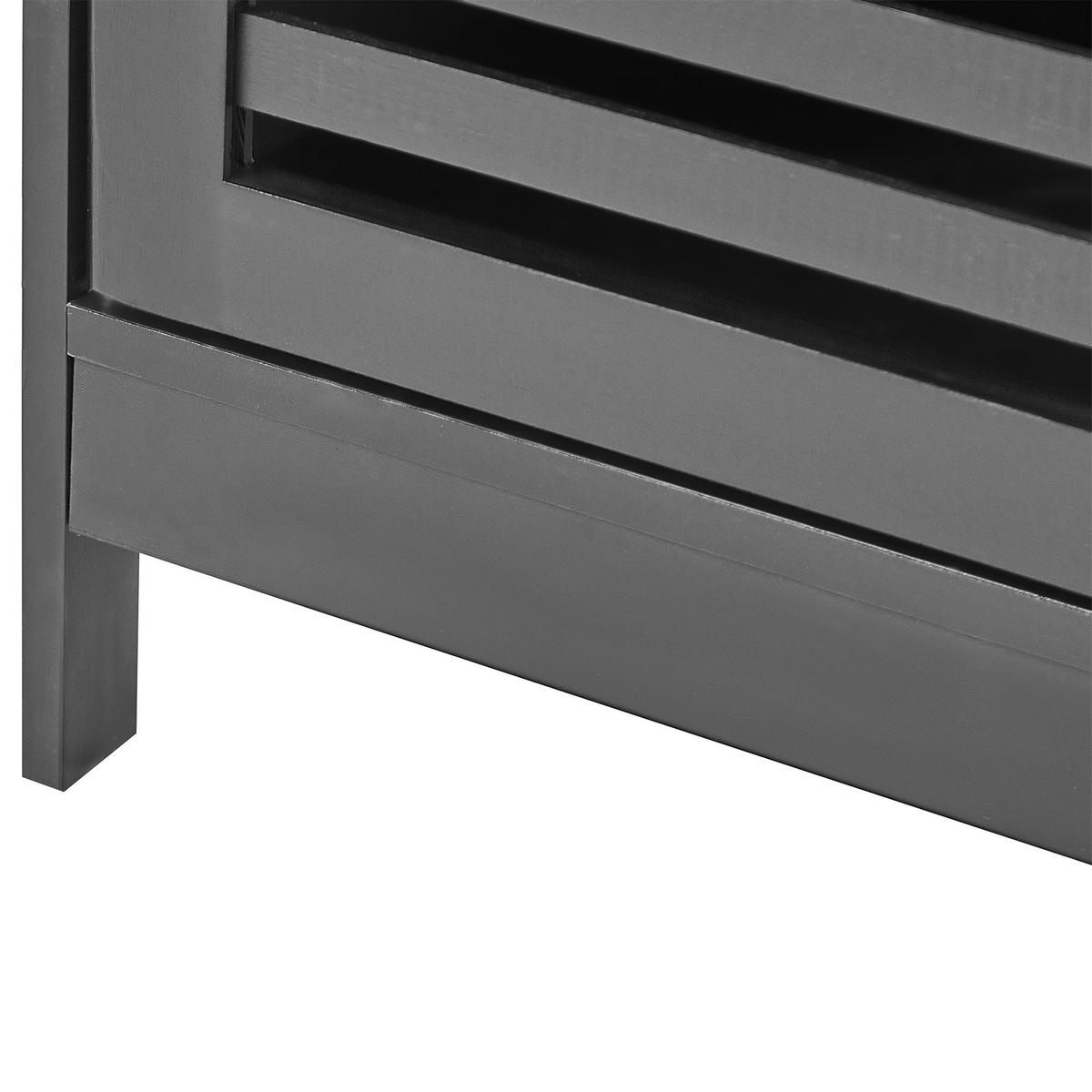 WASCHBECKENUNTERSCHRANK Bambus 60 cm Schwarz Missoula - Schwarz, Holz (60/60/30cm) - Beliani