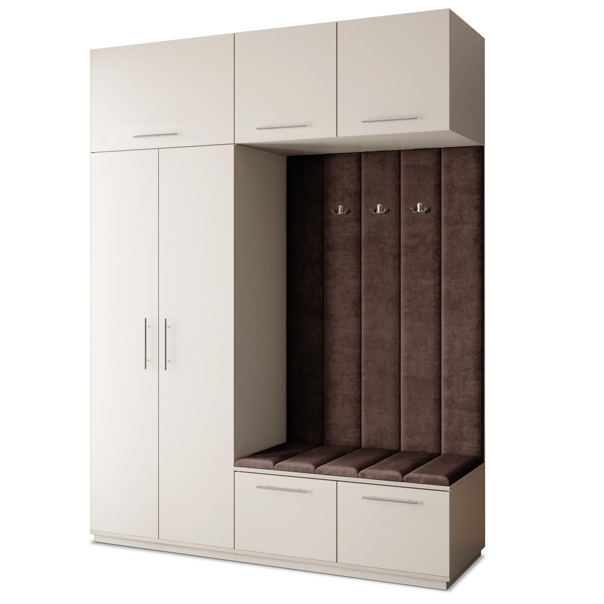 GARDEROBENSCHRANK REMA 180/240/60 cm Modern Garderobe-Set Kaschmir - Kaschmir/Braun, Holzwerkstoff (180/240/60cm) - MASSENO