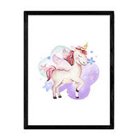 POSTER Kinder Tiere Einhorn Sterne A4 Rahmenlos - Klar, Papier (29.7/5/21cm) - Nacnic