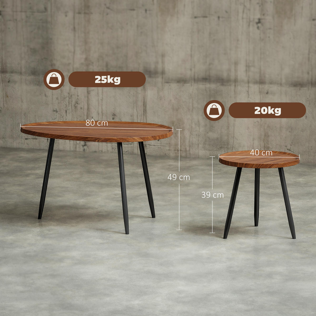 COUCHTISCH Schwarz 1 Stück - Schwarz, Metall (80/55/49cm) - GiPP